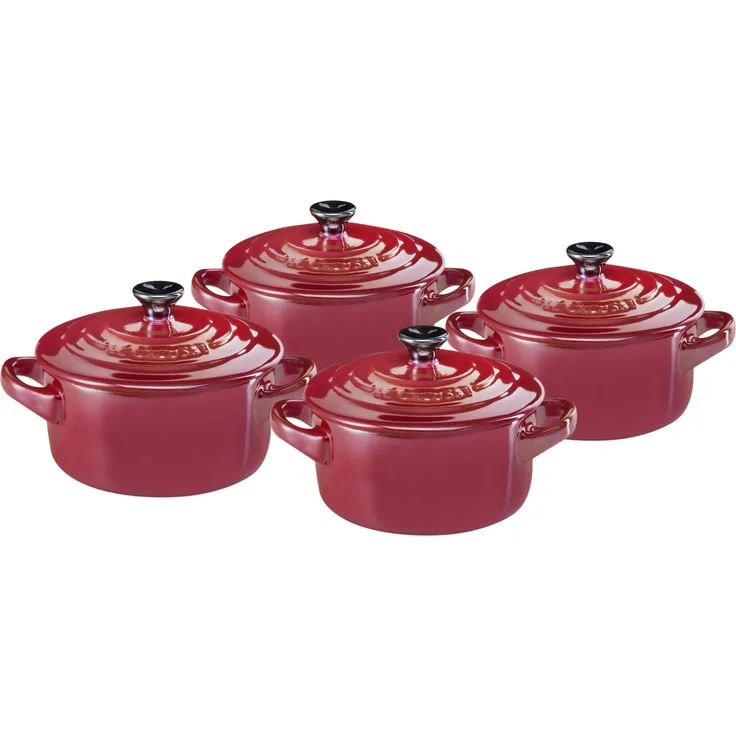 Le Creuset MINI-COCOTTE 4ER SET METALLICS KIRSCHROT