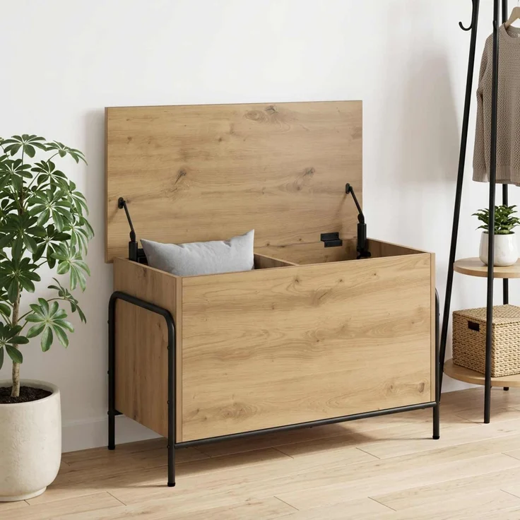 vidaXL Aufbewahrungsbox Artisan-Eiche 80 x 40 x 49,5 cm Holzwerkstoff 8013679 – Bild 1