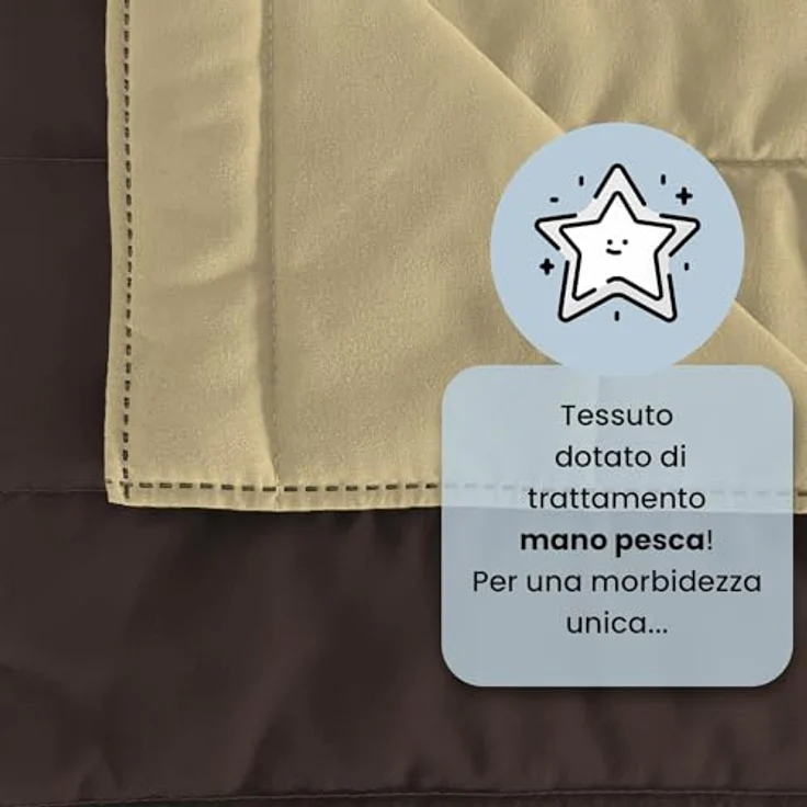 Italian Bed Linen Elegant Sommer Steppdecke braun/creme, 100% Mikrofaser, 260x270 cm – Bild 4