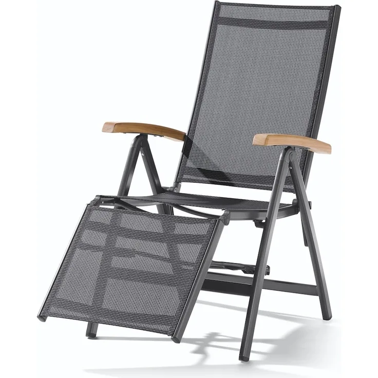 Sieger Cadiz Relaxliege 6 fach verstellbar, Aluminium Eisengrau 62 x 109 x 95 cm
