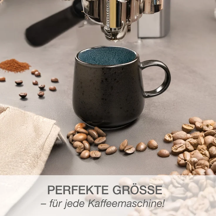 Moritz & Moritz SOLID Kaffeebecher 6er - Schwarz/Blau – Bild 4
