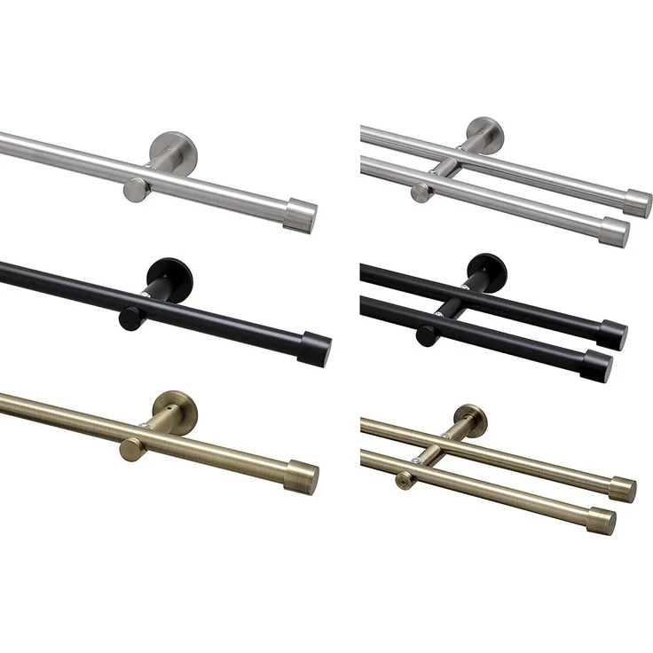 Garduna Gardinenstange Ø 16mm / 1- oder 2-Lauf, 2-läufig, Metall – Bild 1