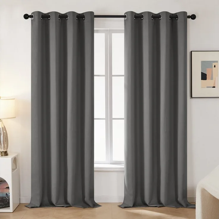 Deconovo Verdunkelungsvorhang Gardinen mit Ösen Blickdichte Vorhang Kälteschutz Schlafzimmer 2er Set, Blackout Curtain einfarbig Thermo Vorhang Verdunkelung Wärmeisolierend