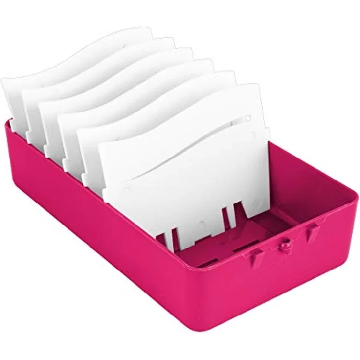 Stylex Schreibwaren Aufbewahrungsbox Lernbox / Karteikasten / A7 / Farbe: pink – Bild 2