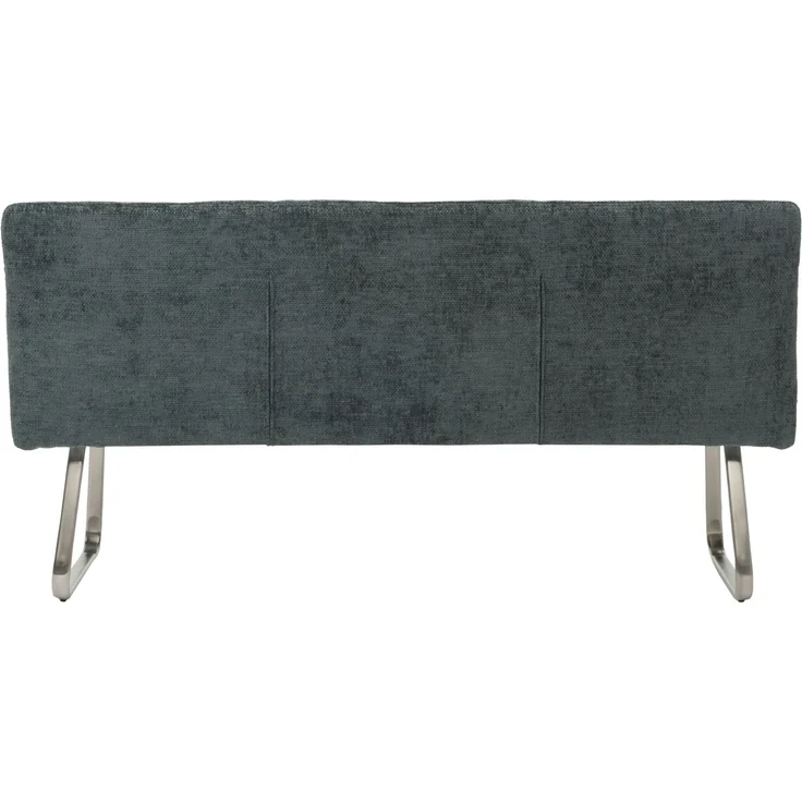 Sitzbank HWC-H70, Esszimmerbank Bank Polsterbank, Lehne Stoff/Textil Chenille Edelstahl gebürstet 180cm ~ blau-grün – Bild 7