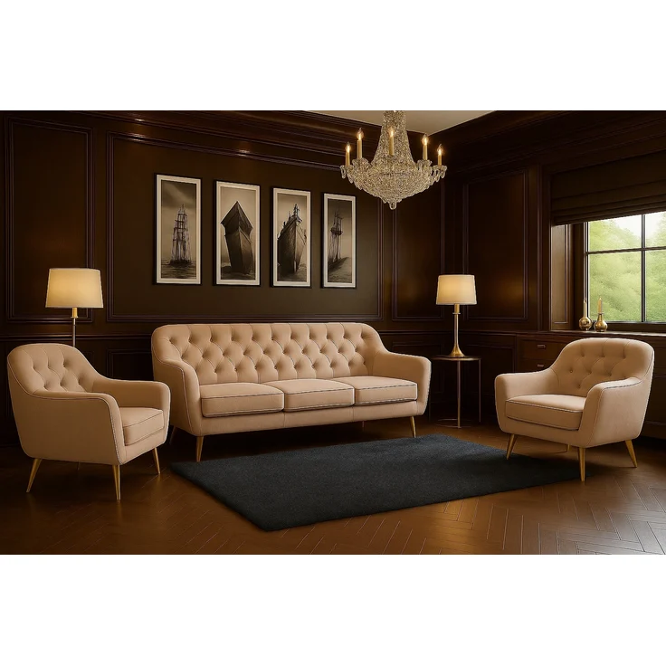 Wohnzimmer-Set BENITO 4: 3-Sitzer Sofa + 2 Sessel – Bild 1