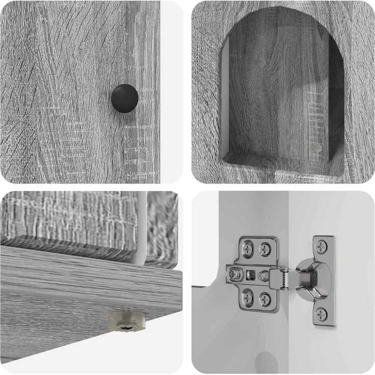 vidaXL Katzenhaus Graues Sonoma 85 x 55 x 50 cm Holzwerkstoff 8000731 – Bild 10