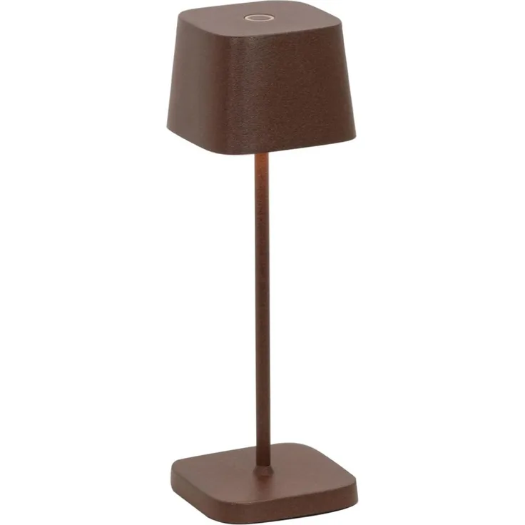 Zafferano, Ofelia Micro Lampe, Kabellose, Wiederaufladbare Tischlampe mit Touch Control, Auch für den Außenbereich Geeignet, Dimmer, 2200-3000 K, Höhe 20 cm, Farbe Corten