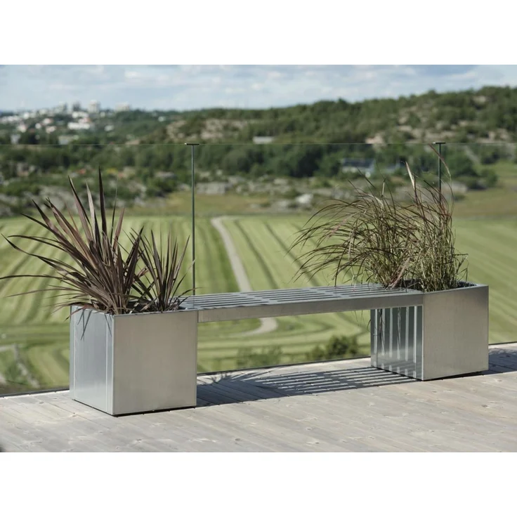 Blumentopf Timjan aus Aluminium, modern, silber, rostfrei, 40x40 cm, mit Entwässerungsloch – Bild 3