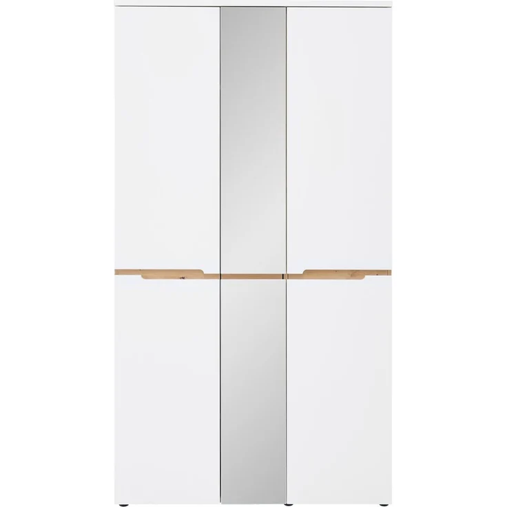 XORA 'MEMPHIS' XL-Garderobenschrank, Holznachbildung weiß, 105 x 192 x 38 cm, mit Spiegel und Softclose – Bild 4
