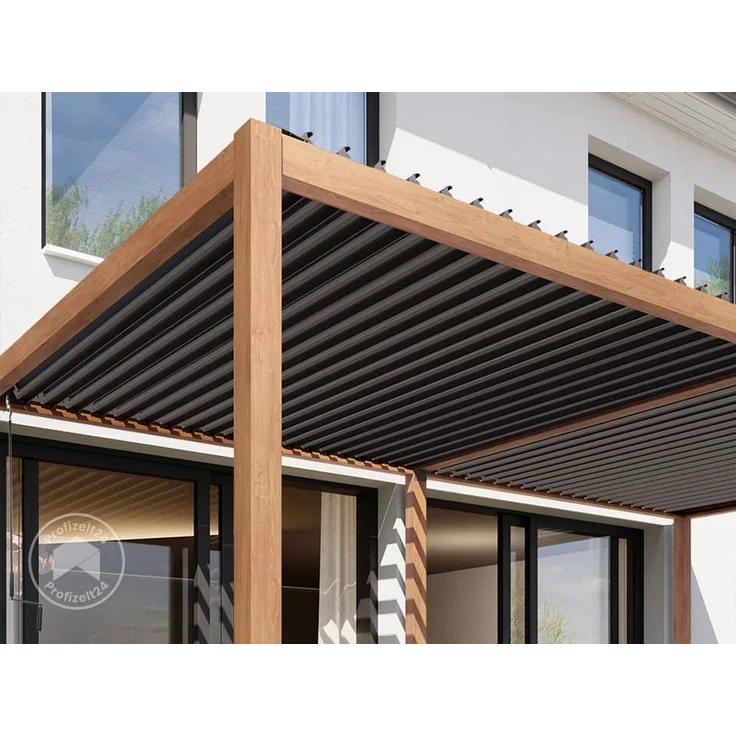 PRIMEYARD Pergola, Aluminium / Stahl braun, 3x6 m – Bild 6