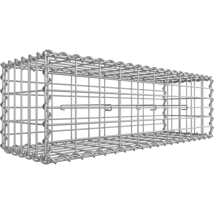 SONGMICS Gabionenkorb, verzinkt, Metall silber, 100 x 30 x 30 cm