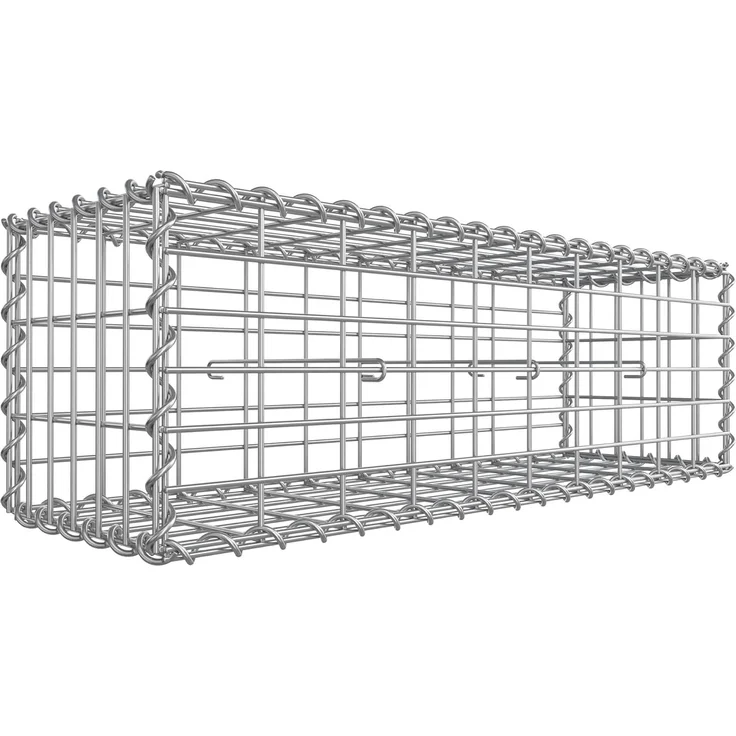 SONGMICS Gabionenkorb, verzinkt, Metall silber, 100 x 30 x 30 cm – Bild 1