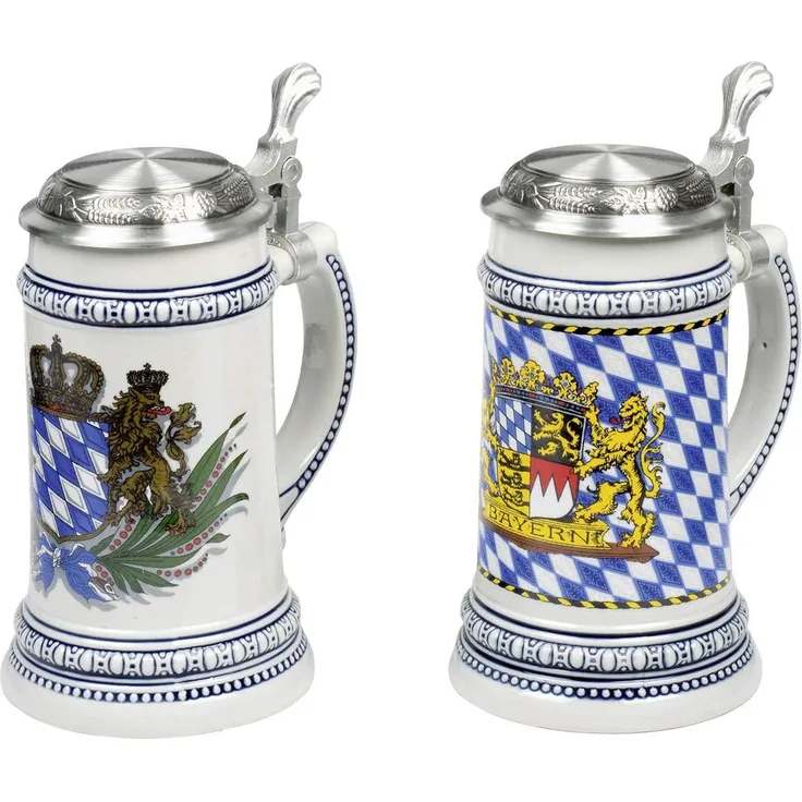 Domex BierseiEuler Bayernwappen mit Zinndeckel 0,5 l sortiert
