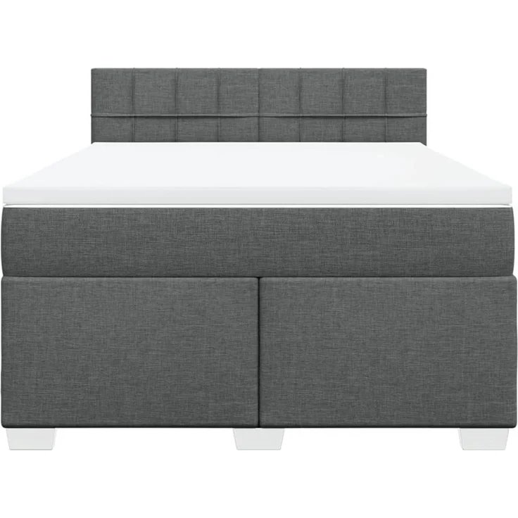 vidaXL Boxspringbett mit Matratze Dunkelgrau 140x200 cm Stoff 3285912 – Bild 4