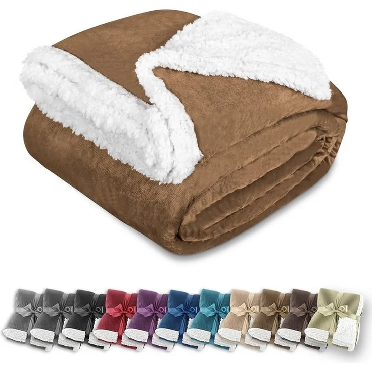 Wohndecke in Lammfell‑Optik - Kuscheldecke flauschig – Sherpa Fleecedecke, Gräfenstayn, Warme Wolldecke & Sofaüberwurf Tagesdecke für Couch & Sofa – Bild 1