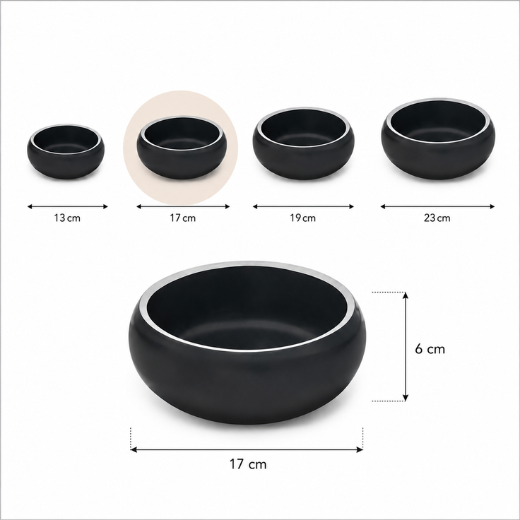 belviona Katzennapf Edelstahl, Futternapf & Wassernapf mit rutschfester Unterseite, robust & hygienisch, 16 cm Durchmesser, 800 ml, schwarz – Bild 4