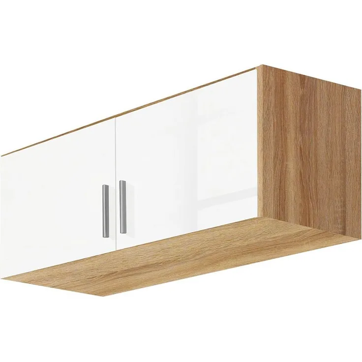 Schrankaufsatz Chile / Celle, Holzwerkstoff, Weiß, Holzfarben, 91 x 39 x 54 cm