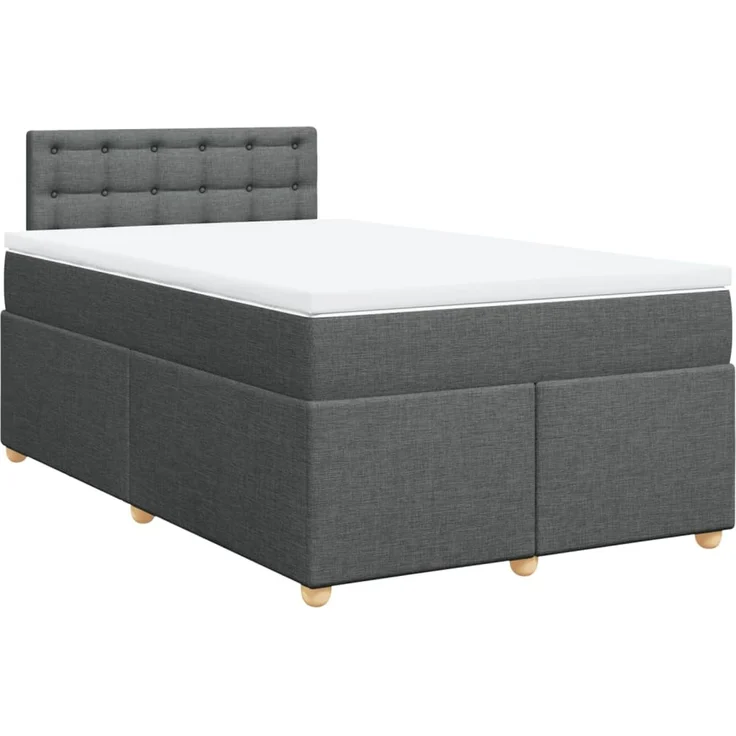 vidaXL Boxspringbett mit Matratze Dunkelgrau 120x200 cm Stoff 3288962 – Bild 3