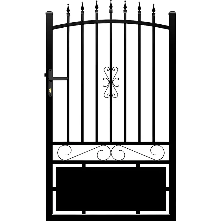 Vente-unique - NERBIS Pedestrian gate Metall Schwarz - B 5 cm x H 160 cm x L 100 cm – Bild 4