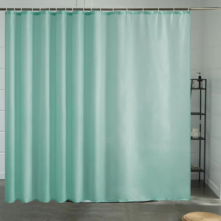 Furlinic Duschvorhang Überlänge Antibakteriell Wasserdicht 275x180cm Minzgrün – Bild 1