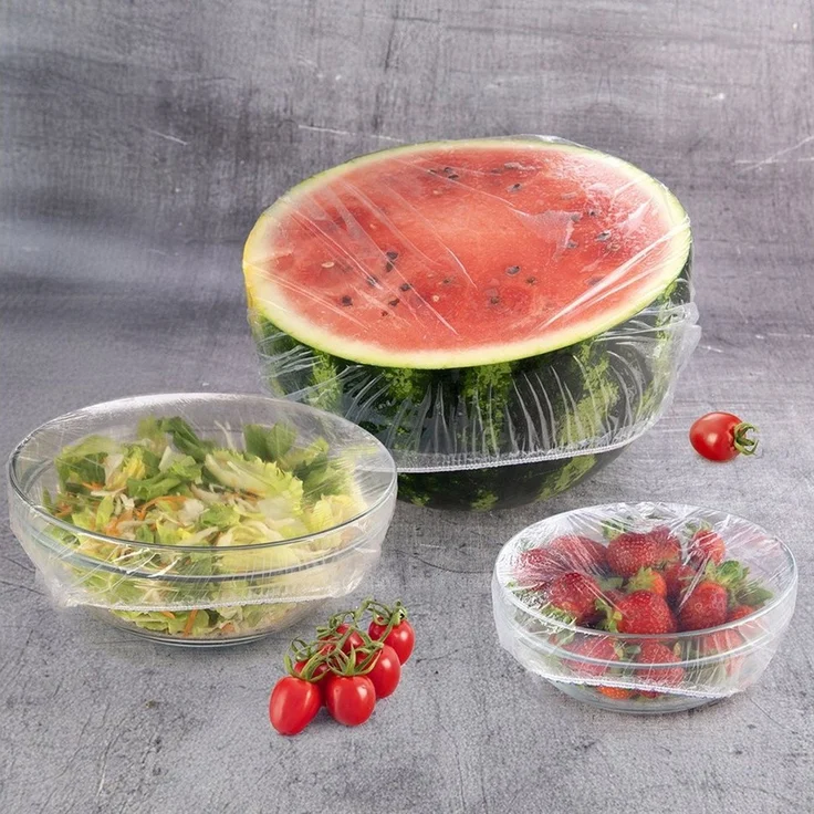 Orion Group Universaldeckel 20/26 cm Folienhauben transparent mit Gummizug, (30-tlg, 30 Stück, 2 Größen), wiederverwendbar, elastisch, luftdicht – Bild 2