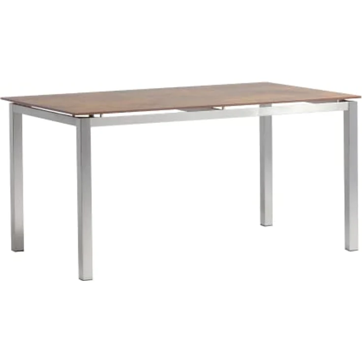 acamp Gartentisch Skye | Esstisch Terassentisch 150x90x75 cm | Edelstahl und Teakholz | HPL Wendetischplatte 12 mm in Cemento Grano/Cemento Rusty | Rostfrei robust Outdoor, 153x93x10 – Bild 2