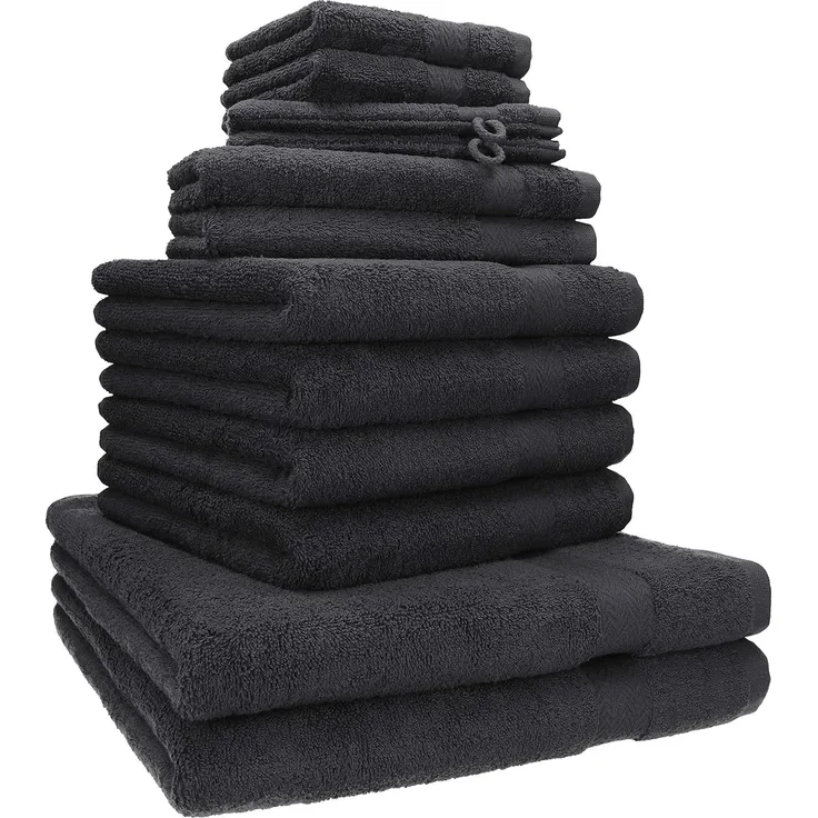 Betz Handtuch Set 12er Handtuch-Set PREMIUM, 100% Baumwolle (Set, 12-St), 2 Duschtücher 4 Handtücher 2 Gästetücher 2 Seiftücher 2 WH
