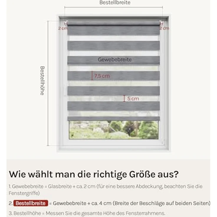 WOLTU Doppelrollo Klemmfix ohne Bohren Marmor Grau B60 x H150 cm, Duo Rollo Zebrarollo Fensterrollo Klemmrollo Seitenzugrollo Easyfix lichtdurchlässig & verdunkelnd Rollos für Fenster und Tür – Bild 7