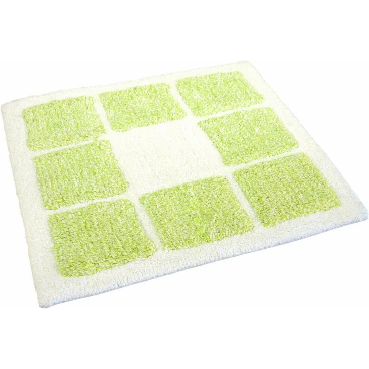 MESANA Badematte Karo Melange, Badvorleger, Badezimmer Teppich, Höhe 15 mm, rutschhemmend beschichtet, fußbodenheizungsgeeignet, Baumwolle, quadratisch, modernes Design, mit Bordüre, rechteckig & quadratisch erhältlich – Bild 3