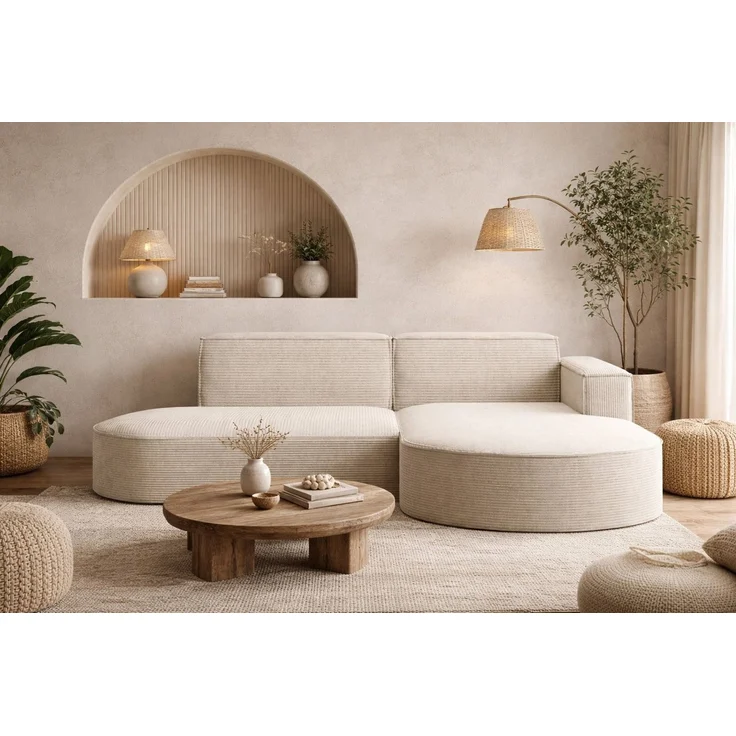 Kaiser Möbel Ecksofa Designer MODENA STUDIO L stoff Cord, Ecksofa, Cord Sofa, L-Form, Links/Rechts wählbar – Bild 5