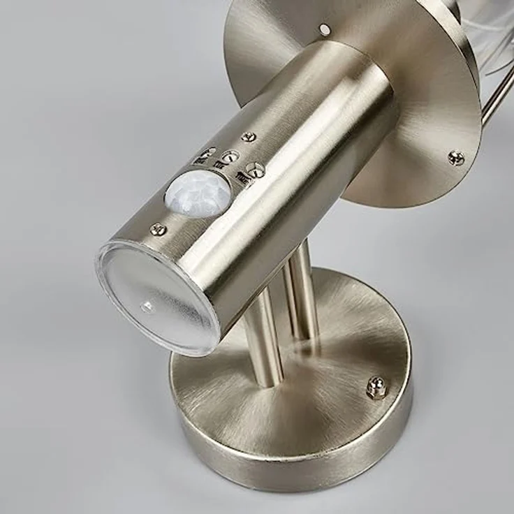 Lindby Außen-Wandleuchte Noemi, Edelstahl Alu IP44mit Bewegungsmelder, 1 x 60 W – Bild 4