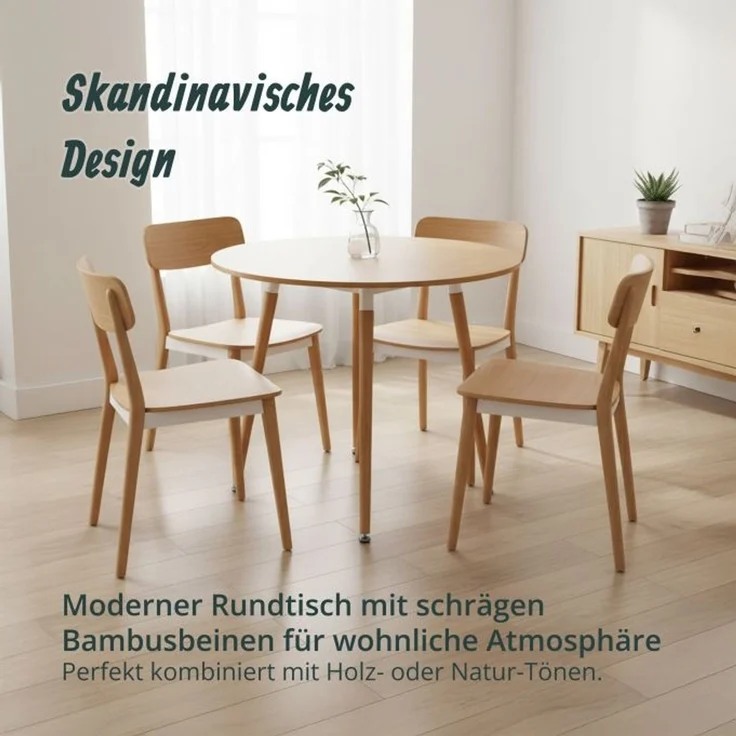 Runder Esstisch mit Bambusbeinen 10053005_8724 – Bild 2