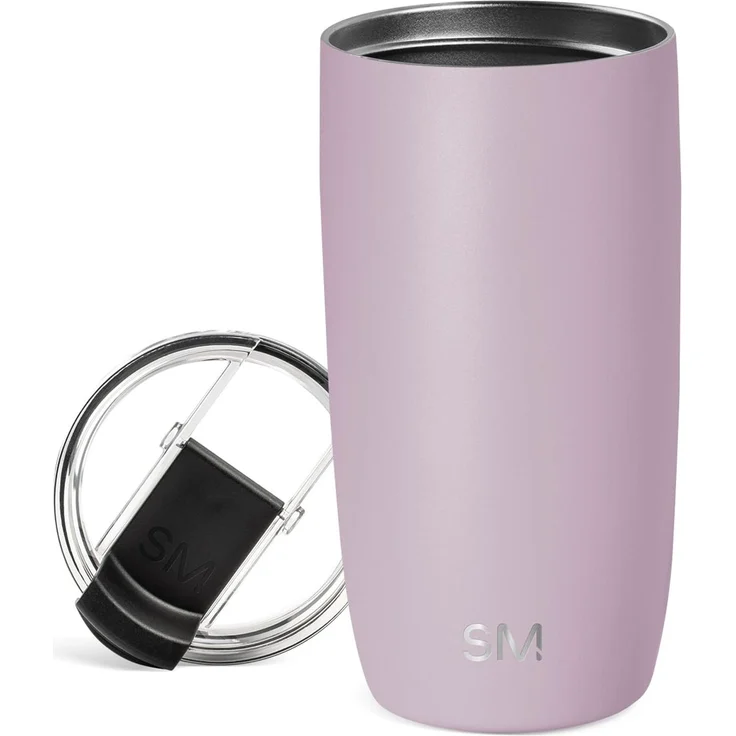 Simple Modern Thermobecher Kaffeebecher to go mit Klappdeckel | Isolierter Edelstahl-Kaffeebecher | Geschenke für Frauen und Männer | Voyager | 470ml | Lavender Mist