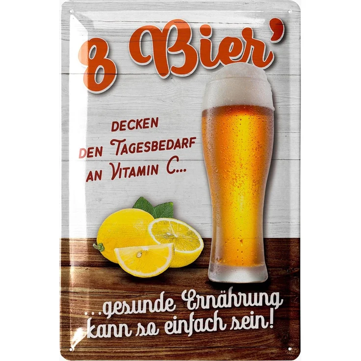 LANOLU Blechschild 8 Bier - 20x30cm – Metall – Mehrfarbig – 20150 – Bild 1