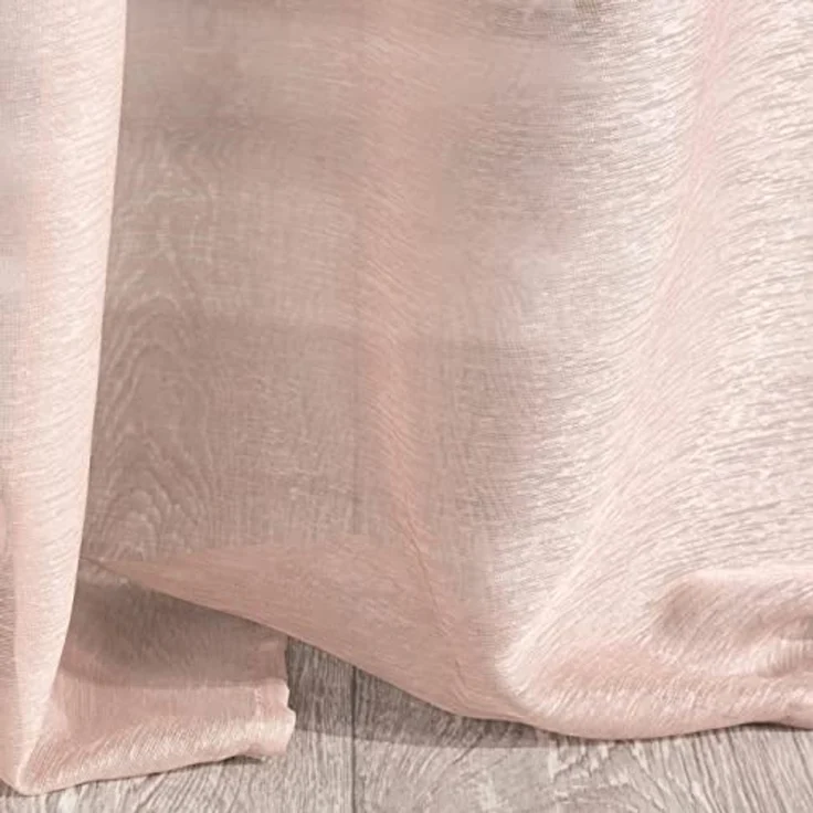 Eurofirany Gardine Rebecca Durchsichtige Vorhänge Blau Rosa Weiß 140x250 Ösenschal – Bild 3