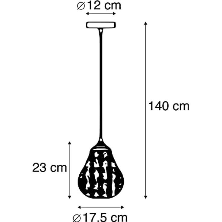 Qazqa Billa Pendelleuchte, Kupfer, dimmbar, E14-Fassung, 17.5cm, ideal als Wohnzimmerlampe – Bild 4