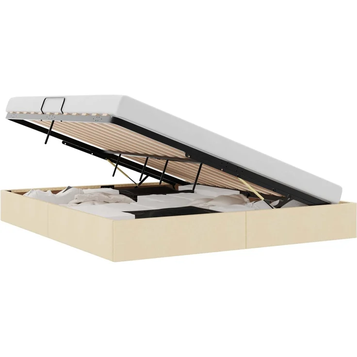 vidaXL Ottoman Bettgestell mit Speicher Creme 180 x 200 cm Stoff 3442842 – Bild 2