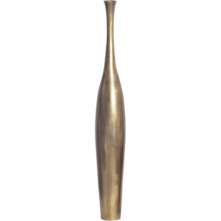 Deko Vase BOTTLE L 100 cm Aluminium Gold Blumenvase Modern Groß