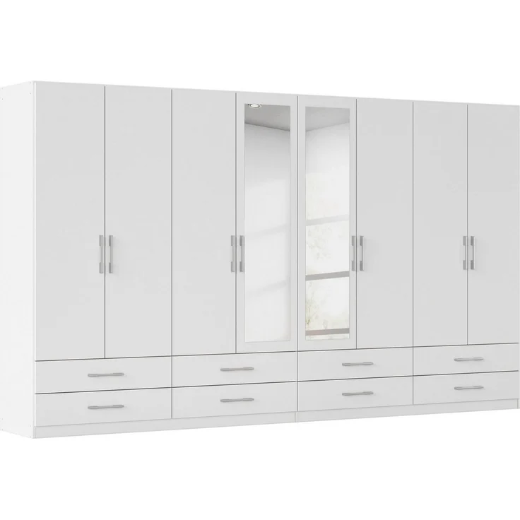 rauch Kleiderschrank Schrank Garderobenschrank Mehrzweckschrank Schlafzimmer HERSBRUCK (3 verschiedene Ausstattungen BASIC/CLASSIC/PREMIUM (inkl. SOFT-CLOSE) mit großzügigen Schubladen sowie Spiegeltüren MADE IN GERMANY – Bild 1