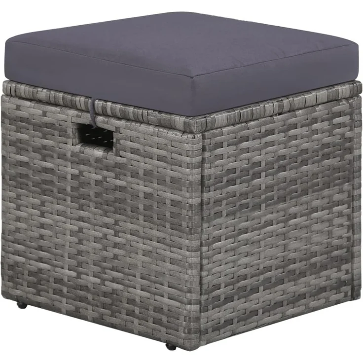 vidaXL 4-tlg. Garten-Lounge-Set mit Auflagen Poly Rattan Grau 43956 – Bild 2