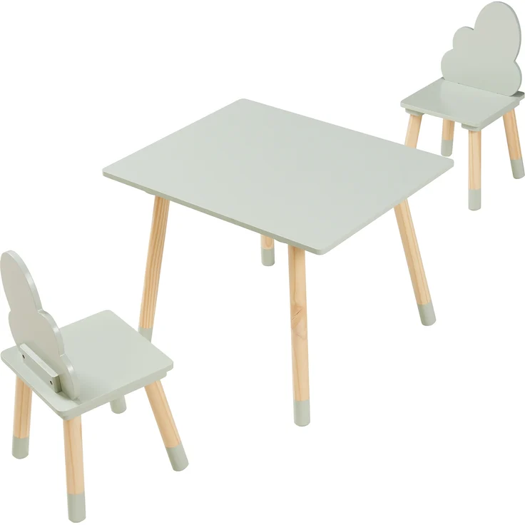 Kindersitzgruppe Hovle mit Wolken-Design Mintgrün [en. casa] – Bild 5