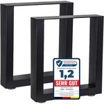 Melko Tischbein Tischbeine Tischgestell 2er-Set Hairpin Tischfüße aus Stahl in Schwarz, Pulverbeschichtet