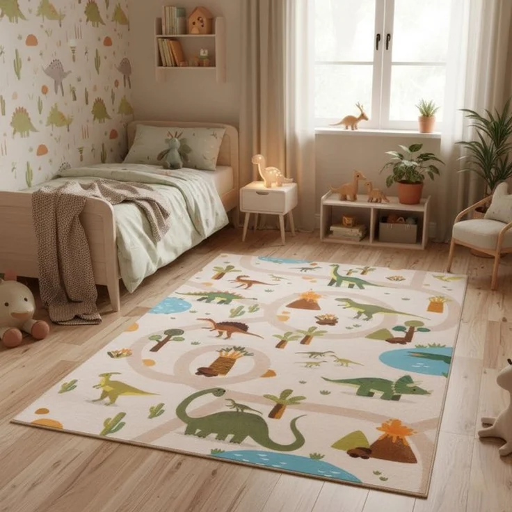 Carpettex Kinderteppich Bunte Dino Welt, Rechteckig, Höhe: 8 mm – Bild 4