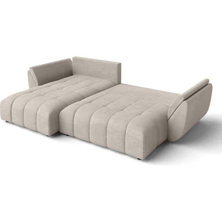 AX LIVING L Form hellbraune Ecksofa Verciani Schlaffunktion Bettkasten – Bild 7