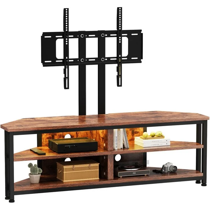 Dripex Lowboard TV Eckschrank Schrank Eckboard mit Halterung und LED