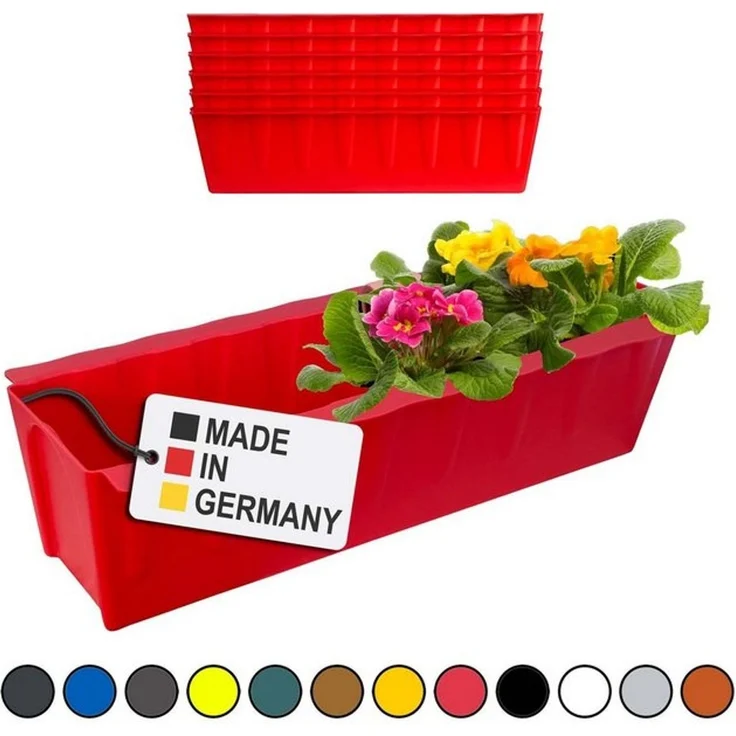 BURI Blumenkasten Blumenkasten Europaletten 6er-Set Rot Pflanzkasten Balkonkasten – Bild 4