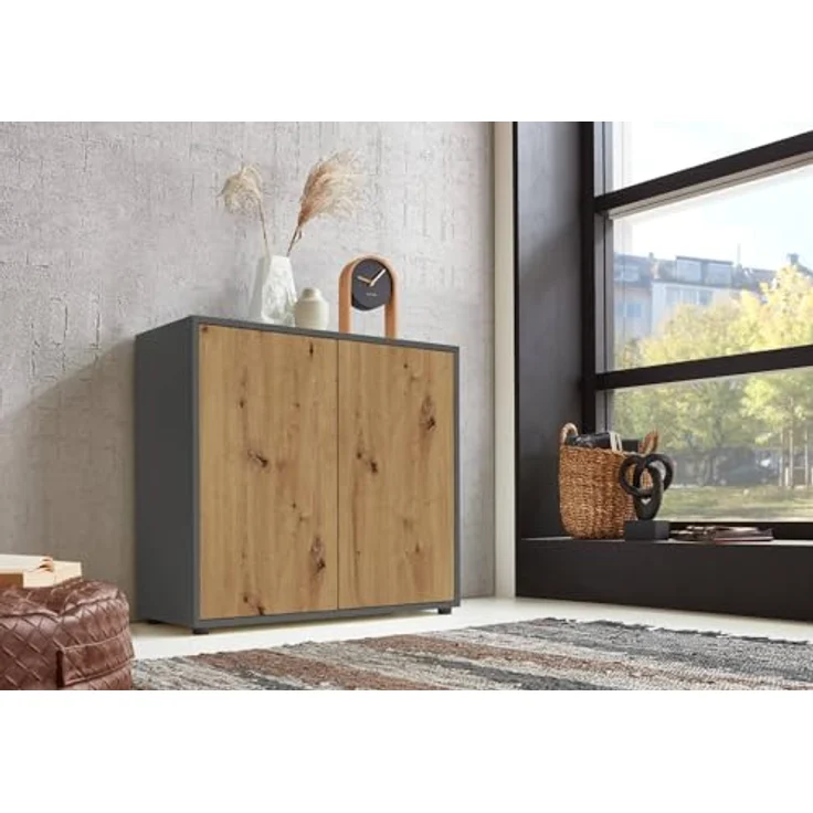 BMG Möbel Schuhkommode Mailand 4 (Schuhschrank Aktenschrank Kommode Anrichte, in verschiedenen Farben), Push-to-open-Funktion – Bild 5