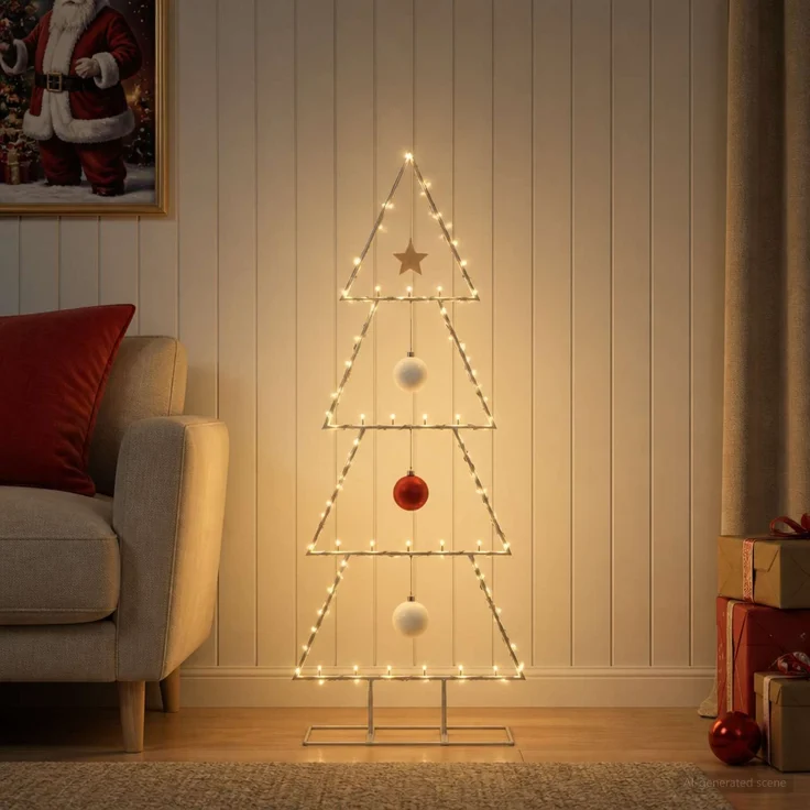 vidaXL Metall Weihnachtsbaum KUOPIO 90 cm Stahl Weiß 42053823 – Bild 3