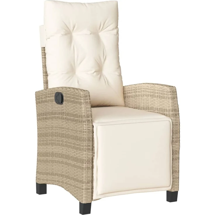 vidaXL 5-tlg. Garten-Essgruppe mit Kissen Beige Poly Rattan 3213011 – Bild 3